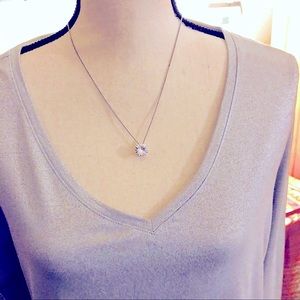 Talbots Sparkly Silver V-neck blouse